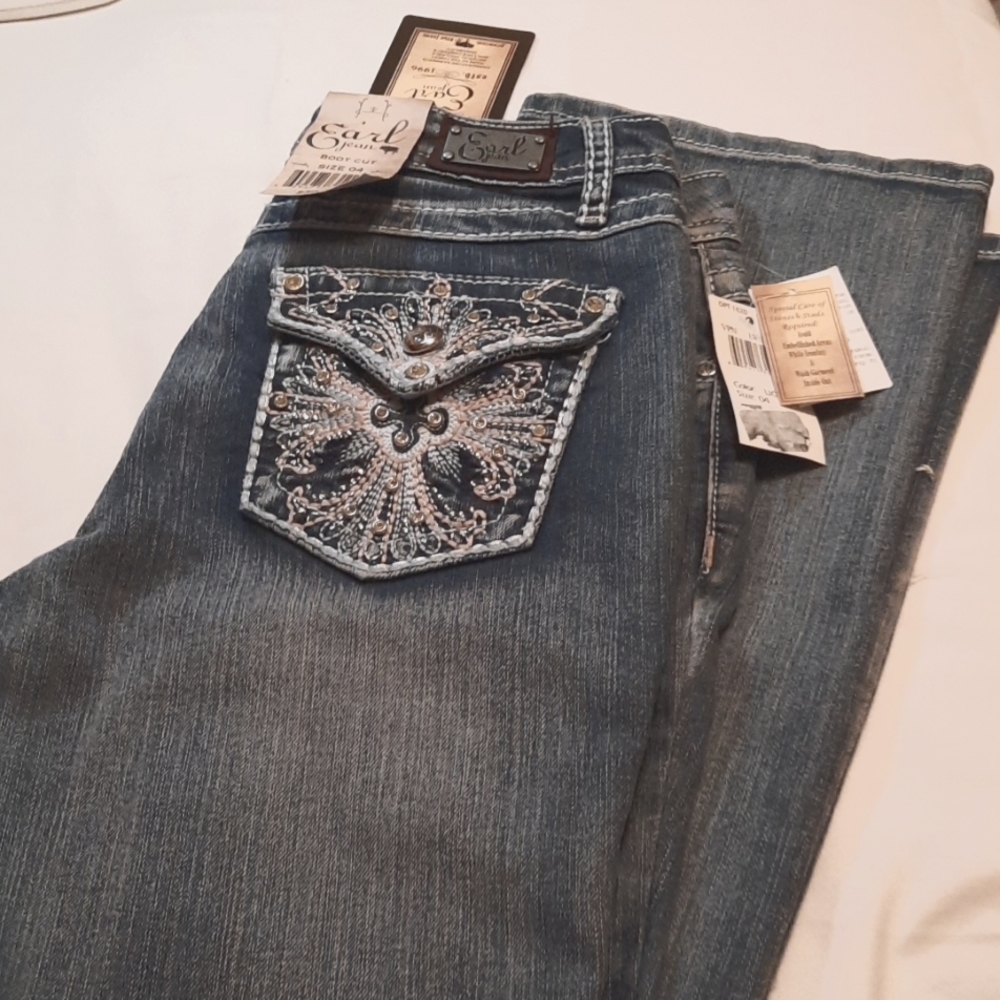 EARL JEAN bedazzled pocket